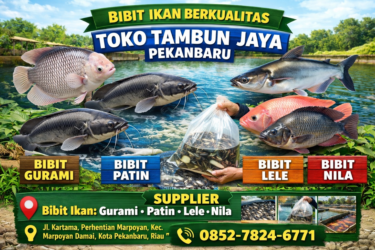Toko Tambun Jaya Menyediakan Bibit Ikan - Kartama Pekanbaru