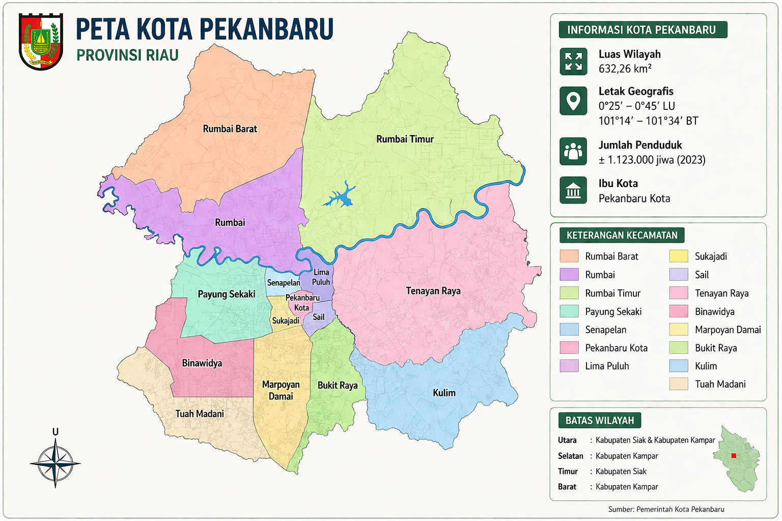 Luas Wilayah dan Batas Wilayah Kota Pekanbaru