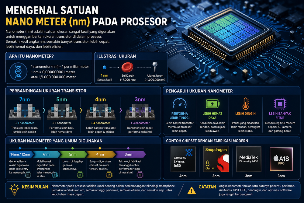 Satuan Nanometer pada Prosesor, Pengaruhnya terhadap Performa dan Efisiensi Smartphone