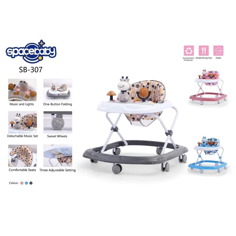 Baby Walker Space Baby 307 Pakai Musik / Kereta Bayi alat Bantu Berjalan