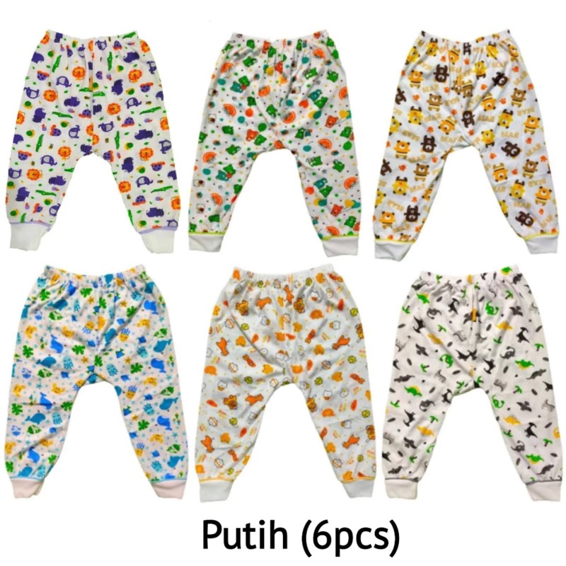 Celana Panjang Bayi Usagi Gold Putih Ukuran M Full Print 3 pcs SNI