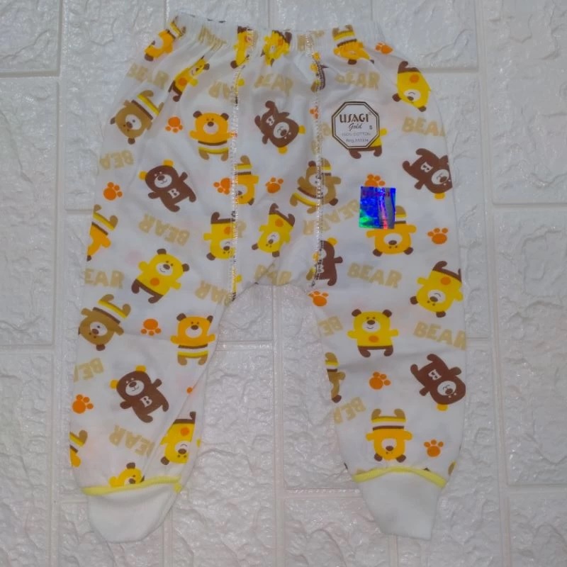 Celana Panjang Bayi Usagi Gold Putih Ukuran L Full Print 3 pcs SNI