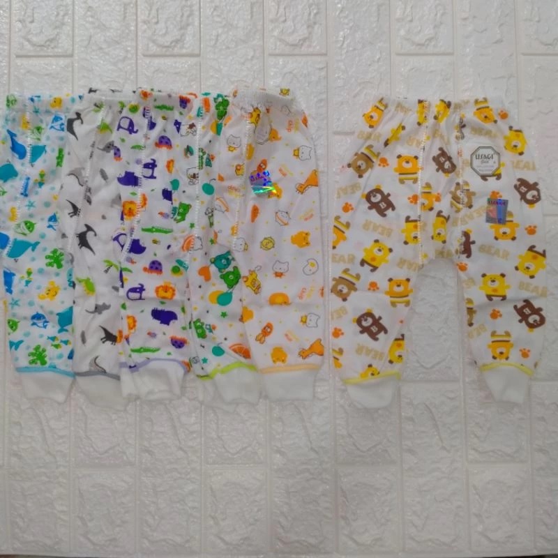 Celana Panjang Bayi Usagi Gold Putih Ukuran XL Full Print 3 pcs SNI