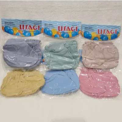 Sarung Tangan Dan Sarung Kaki Bayi Usagi Premium Polos 3 Pasang SNI