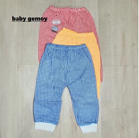 Usagi Celana Panjang Bayi Ukuran S Catur / Kotak Katun  SNI 3 Pcs