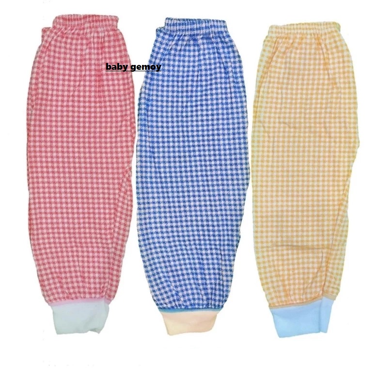 Usagi Celana Panjang Bayi Ukuran S Catur / Kotak Katun  SNI 3 Pcs