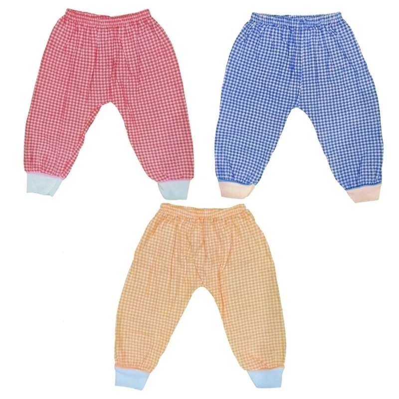 Usagi Celana Panjang Bayi Ukuran XL Catur / Kotak Katun SNI 3 Pcs