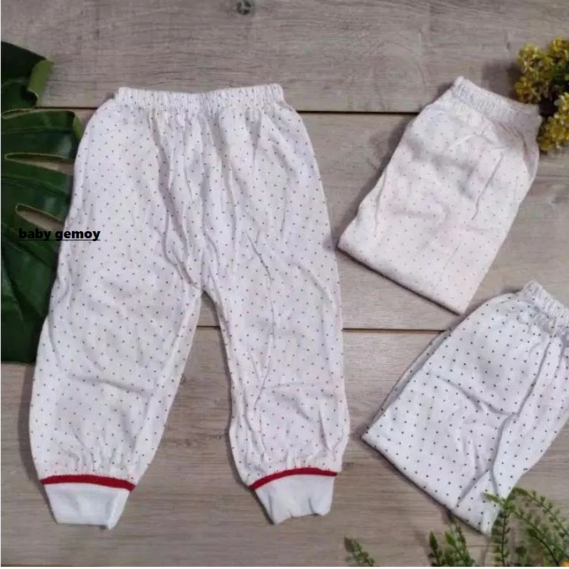 Usagi Celana Panjang Bayi  Bintik Ukuran S Katun SNI 3 Pcs