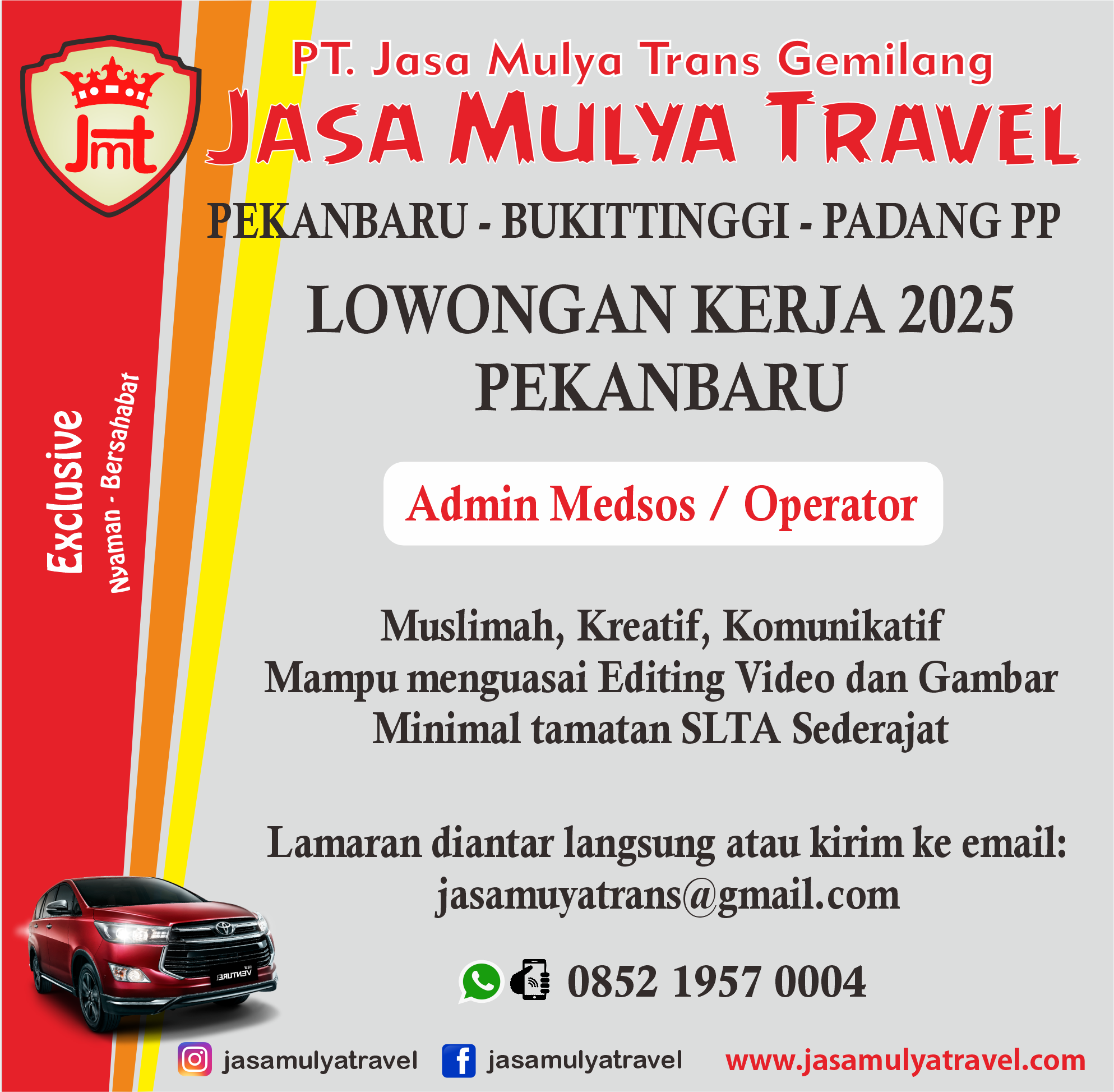 Lowongan Kerja Pekanbaru - Jasa Mulya Travel
