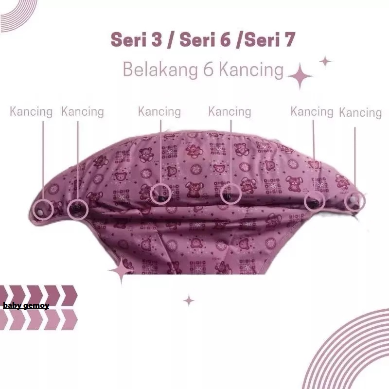 Jok Busa Baby Walker Space Baby Seri 3 dan 6 Pink