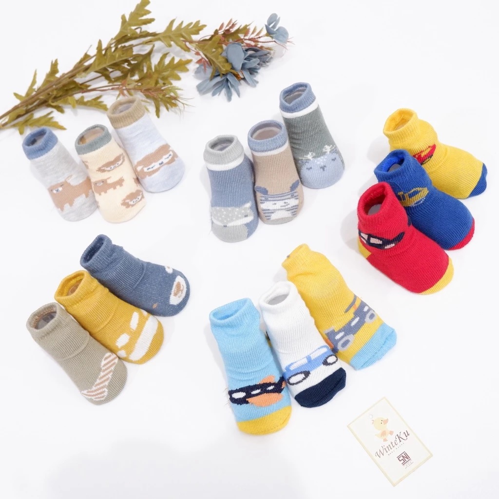 Winteku Kaos Kaki Bayi New Born Lucu 3 pasang