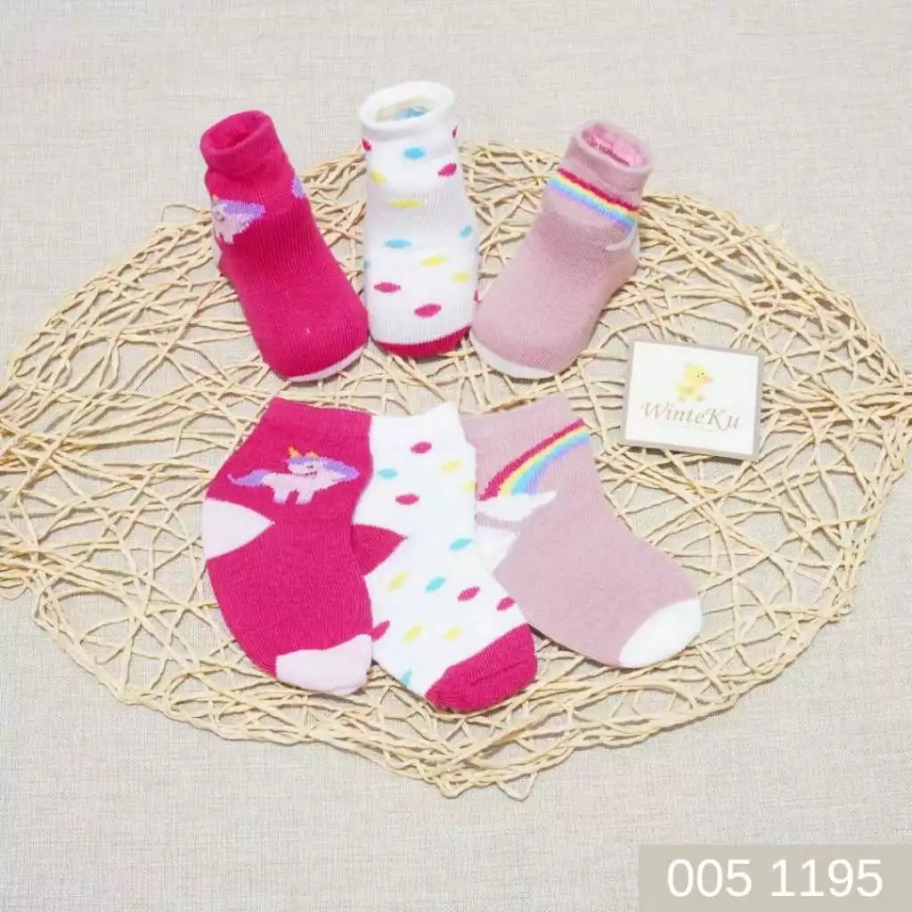 Winteku Kaos Kaki Bayi New Born Lucu 3 pasang