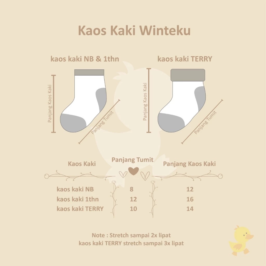 Winteku Kaos Kaki Bayi New Born Lucu 3 pasang