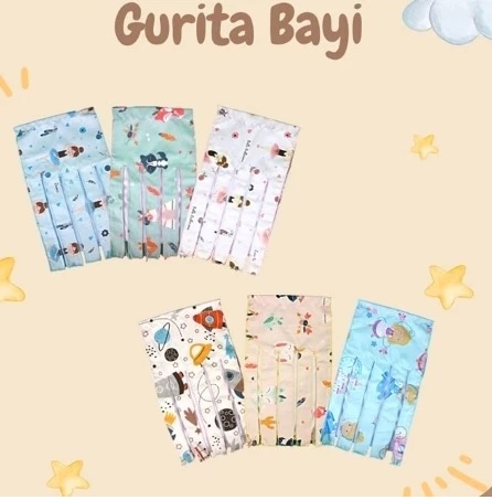  Fetra Gurita Ikat Bayi - Gurita Bayi Full Print 6 pcs