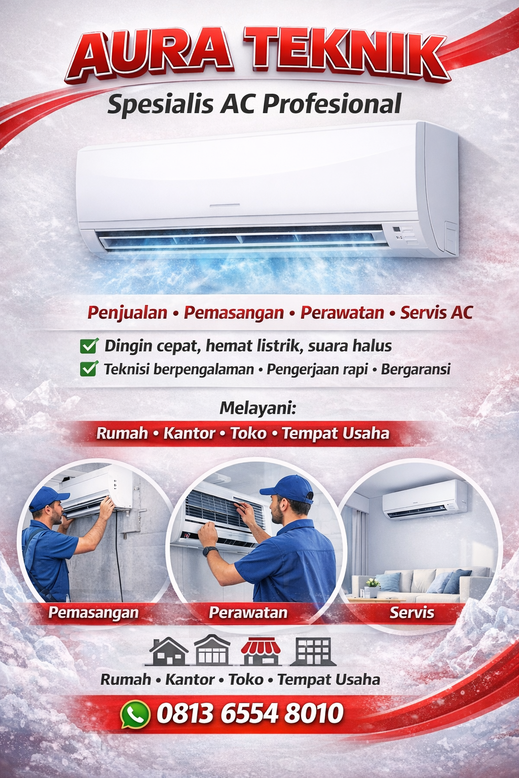 Servis AC Rumah Anda Bersama Kami Aura Teknik Rumbai