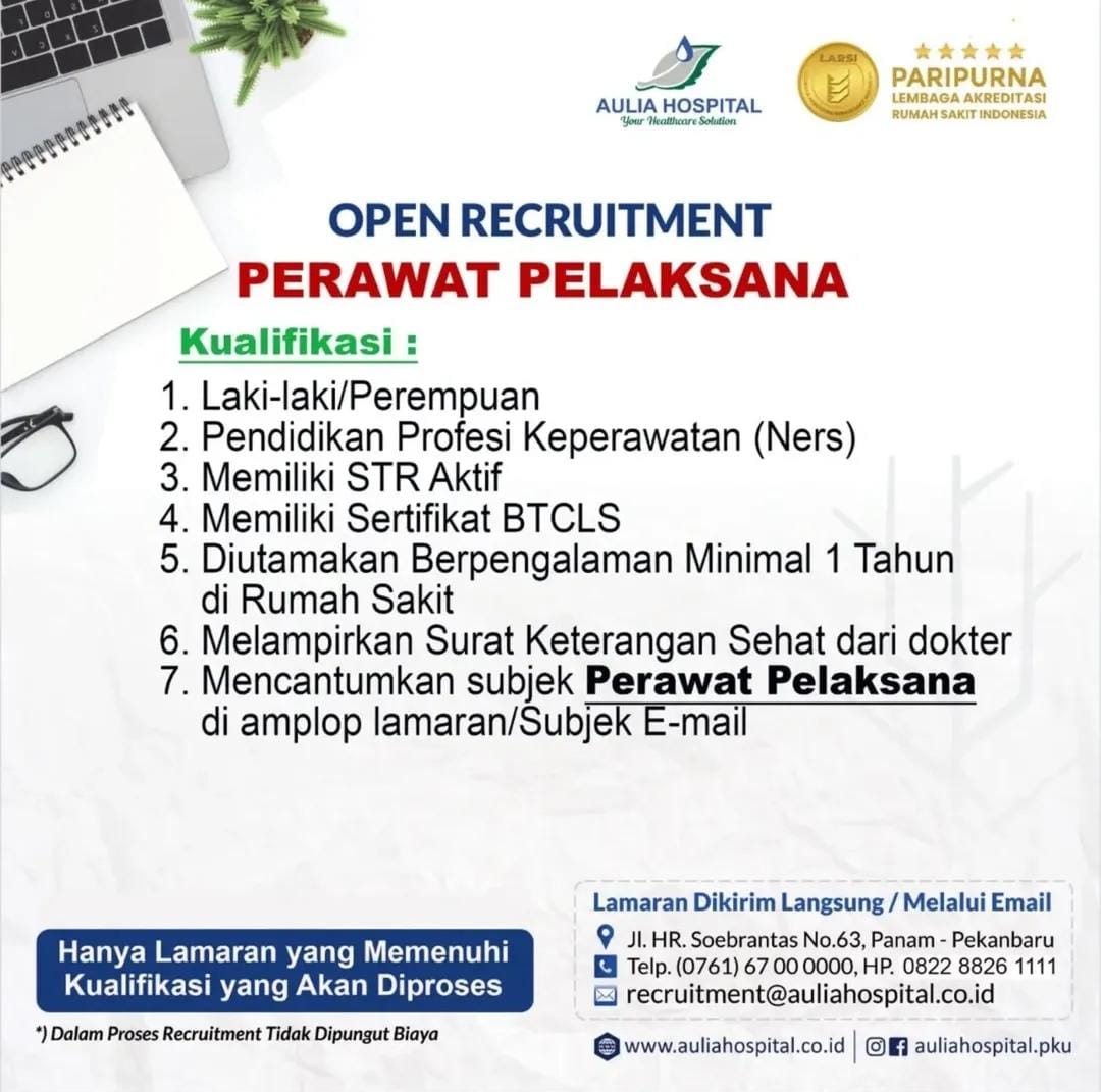 Lowongan Kerja Perawat Pelaksana Pekanbaru
