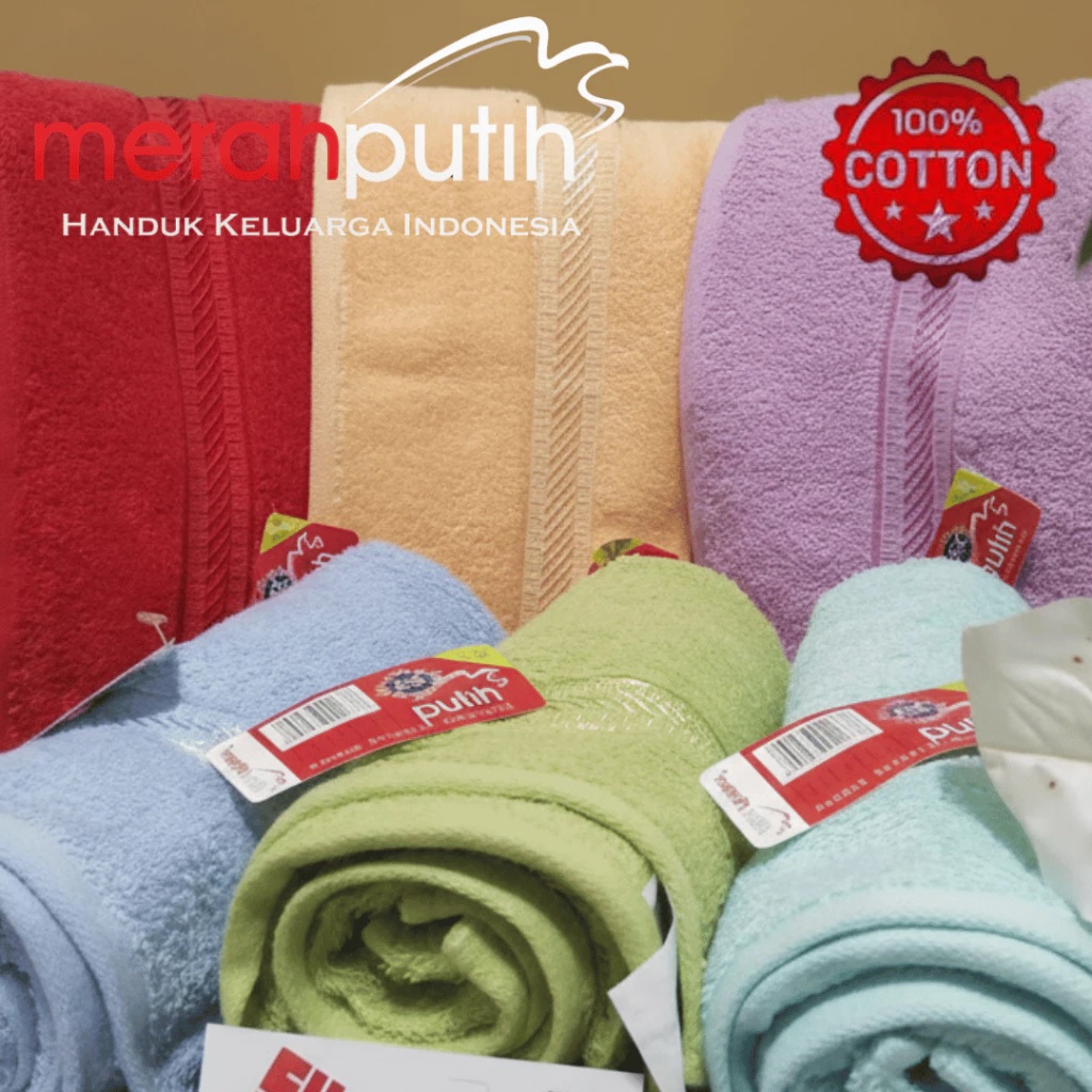 Handuk Merah Putih Polos Ukuran 30 cm x 70 cm / handuk leher / handuk sport / handuk jogging