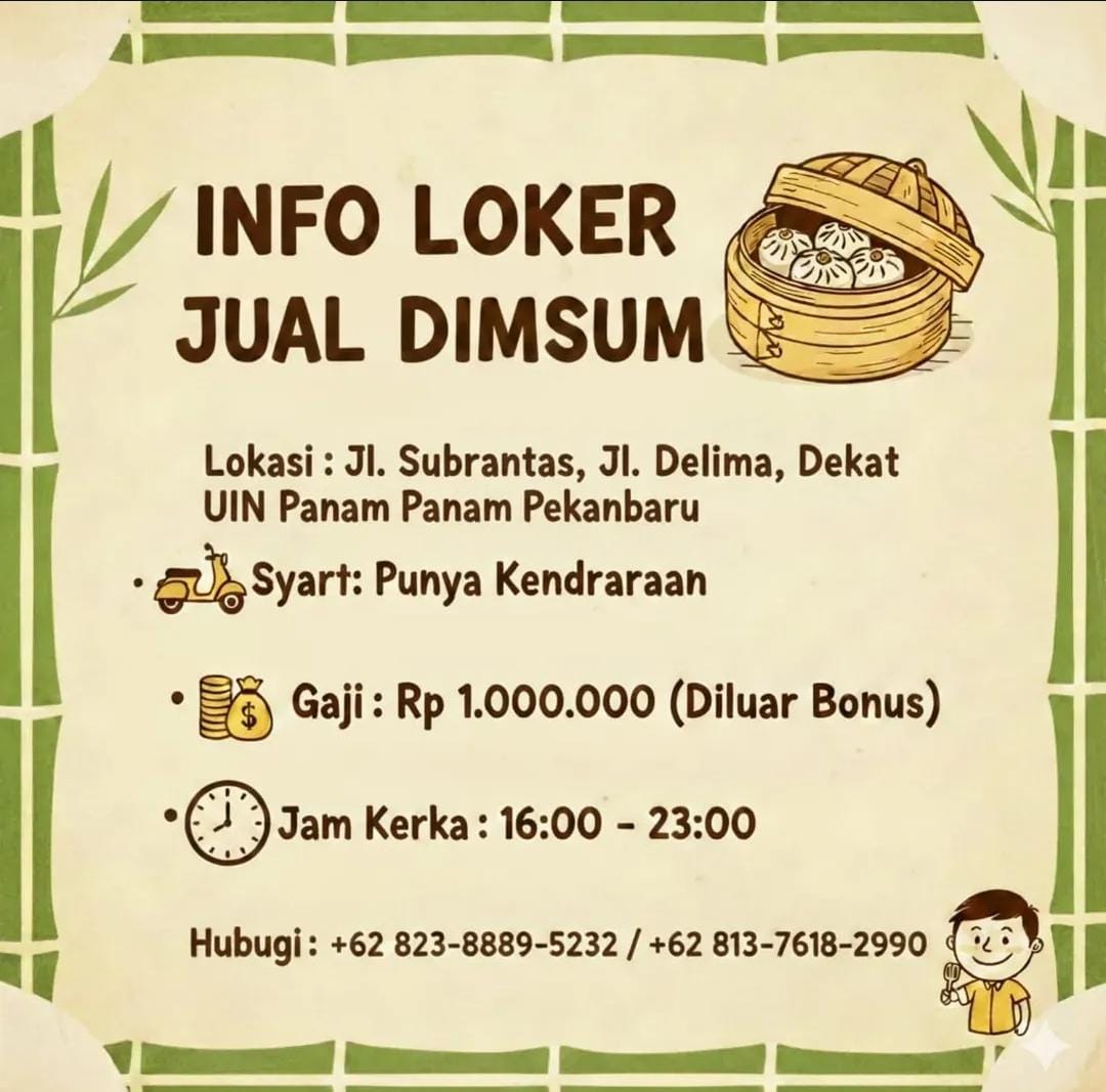 Lowongan Kerja Jaga Stand Makanan Pekanbaru