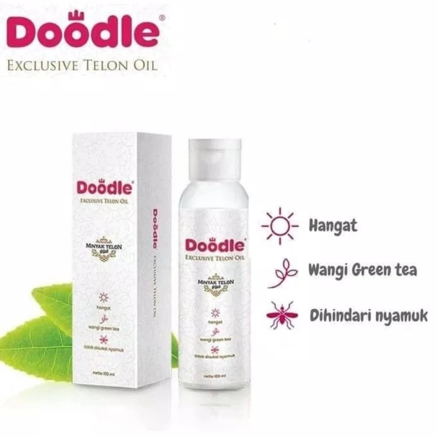 Doodle Minyak Telon Plus / Doodle Minyak Telon Green Tea 100 ml untuk Bayi dan Anak - anak