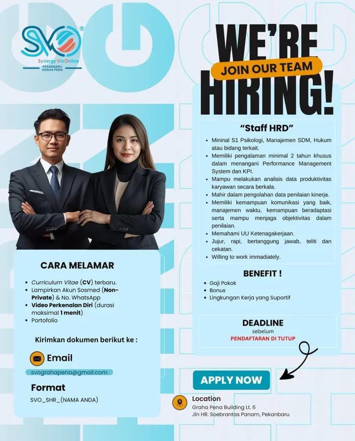 Lowongan Kerja Staff HRD Pekanbaru