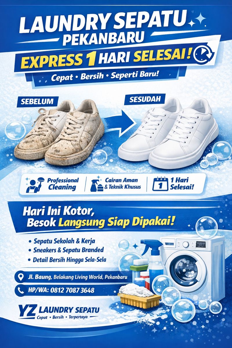 Laundry Sepatu Pekanbaru Express 1 Hari Selesai