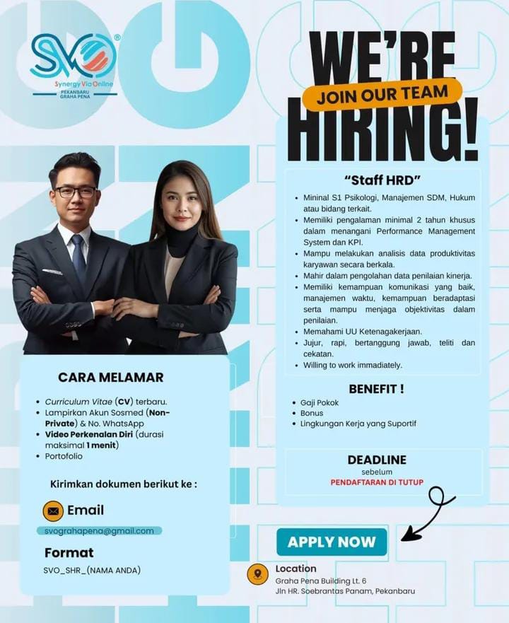 Lowongan Kerja Staff HRD Pekanbaru