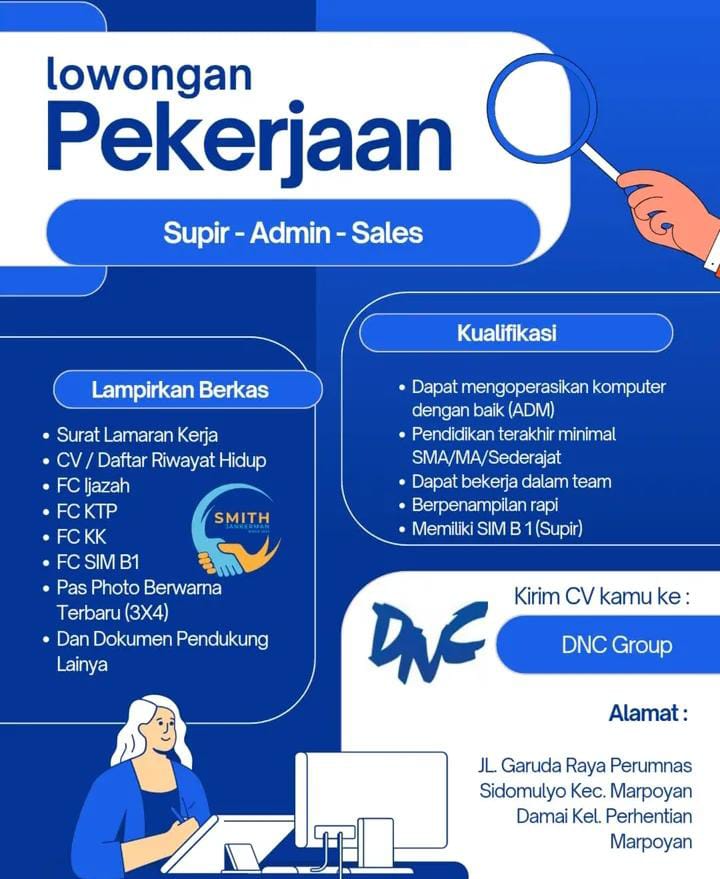 Lowongan Kerja Supir- Admin - Sales , Pekanbaru