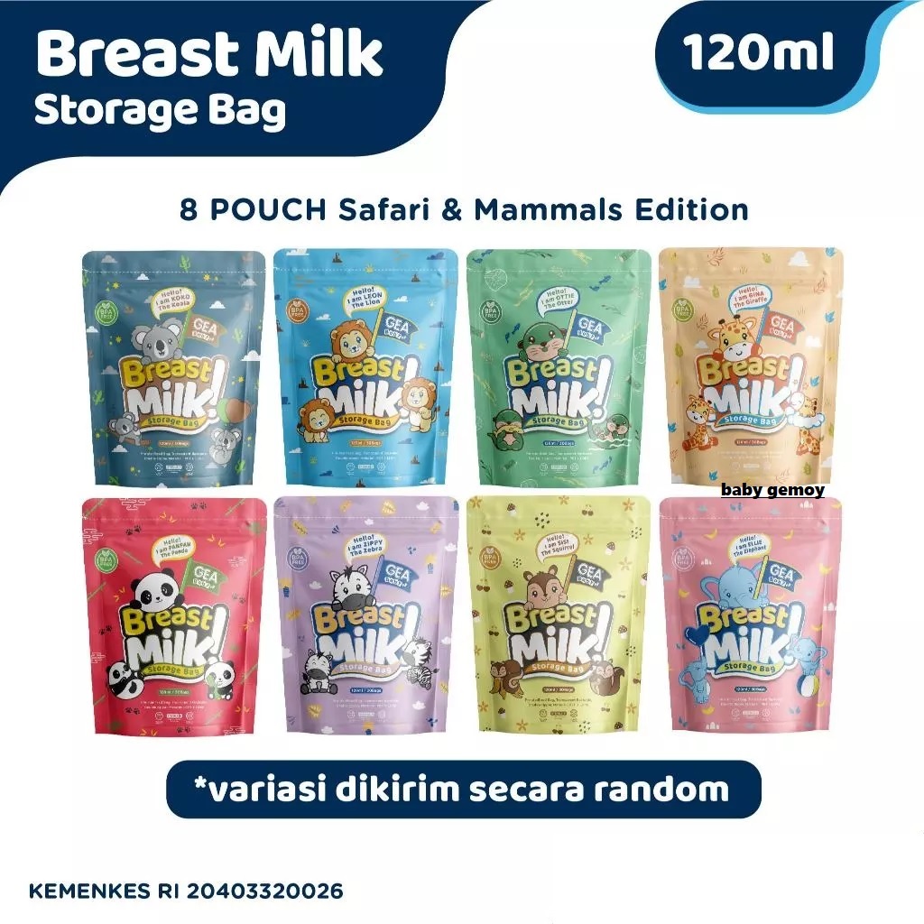 Gea Baby Breast Milk Storage Bag ukuran 120ml / Kantong Asi isi 30 Double Zipper dan anti bocor
