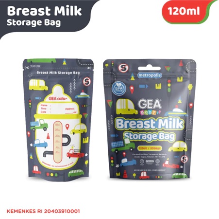 Gea Baby Breast Milk Storage Bag ukuran 120ml / Kantong Asi isi 30 Double Zipper dan anti bocor