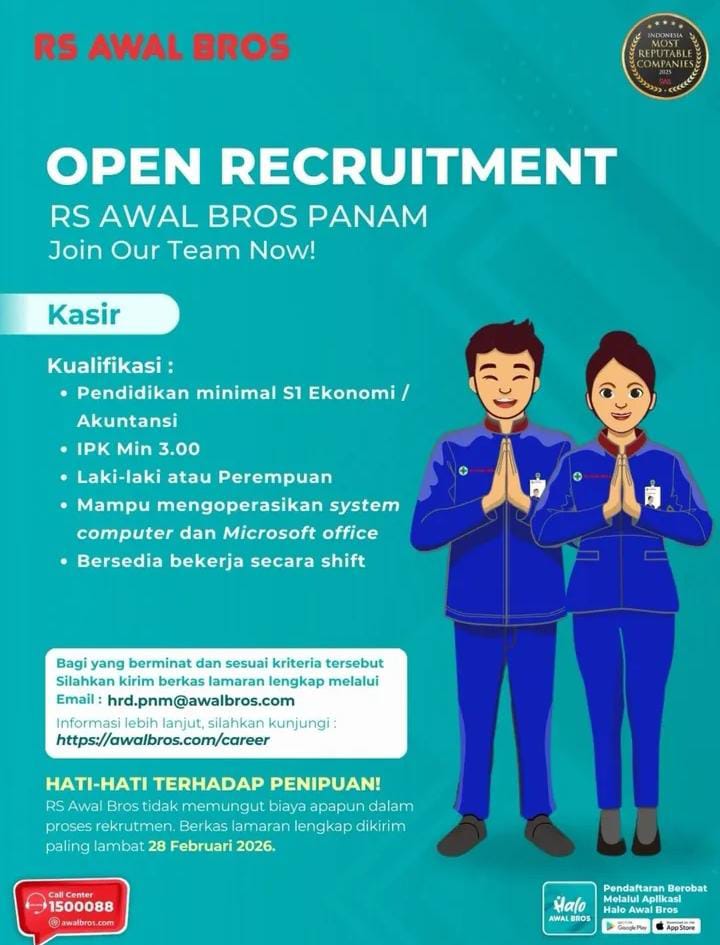 Lowongan Kerja Kasir pekanbaru