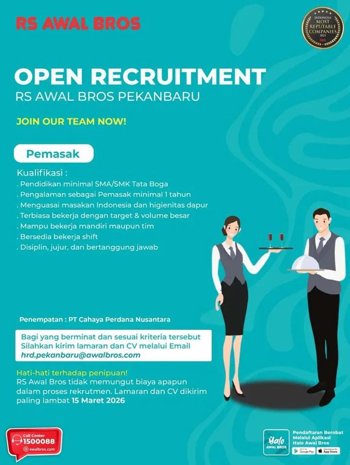 Lowongan Kerja Pemasak Pekanbaru