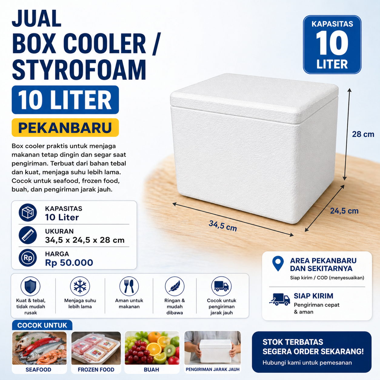 Jual Styrofoam Kapasitas 10 Liter - Pekanbaru