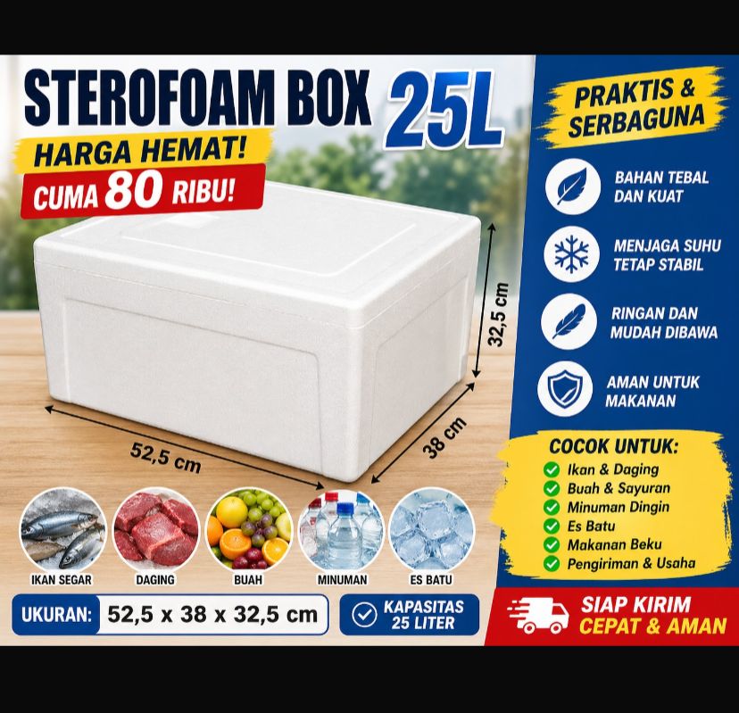 Sterofoam Box 25L Harga Hemat! Praktis dan Serbaguna-Pekanbaru
