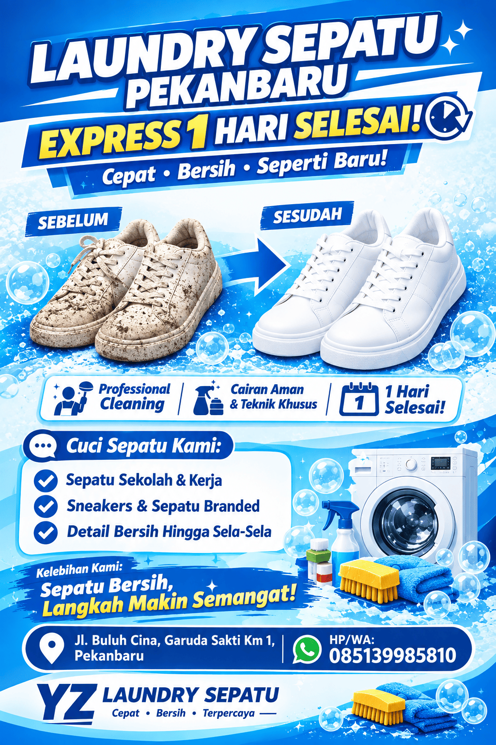 Laundry Sepatu Pekanbaru Express 1 Hari Selesai